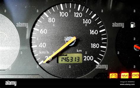 Cruscotto di un'auto con contachilometri