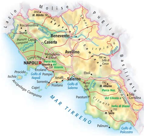 Mappa della Campania con evidenziato Cercola