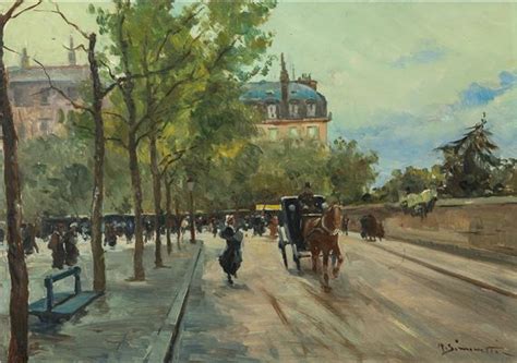Scena d'epoca con carrozze e pedoni su una strada cittadina