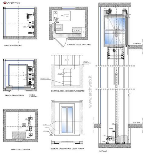 Ascensore pneumatico in sezione DWG