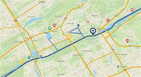 Infographic showing updated roads and points of interest