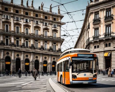 Un moderno filobus in città