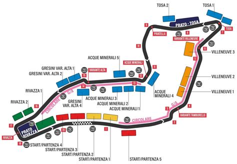 Schizzo del progetto iniziale del circuito di Imola