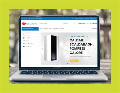 Interfaccia di un sito e-commerce per pneumatici e cerchi