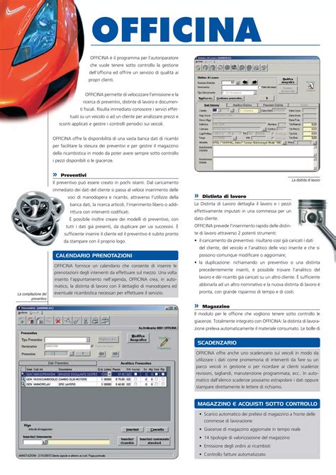 Dettaglio sui servizi di officina e carrozzeria