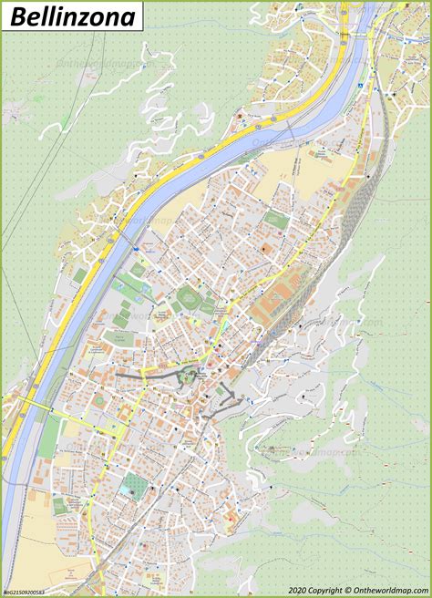 Map of Bellinzona, Switzerland