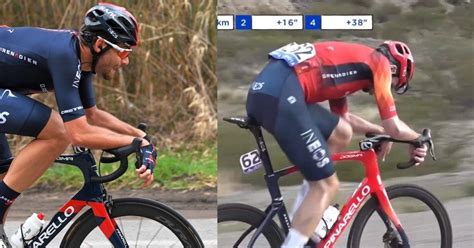 Filippo Ganna in posizione aerodinamica sulla sua bici da cronometro
