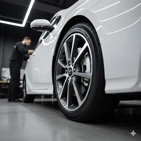 Tecnico Toyota che esegue manutenzione su auto ibrida