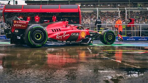 Rainy F1 race track