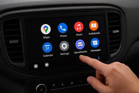Interfaccia di Android Auto su uno schermo automobilistico