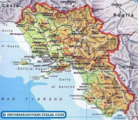 Mappa della Campania con punti di interesse automobilistici