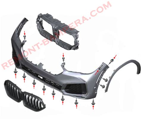 Schema di montaggio del paraurti anteriore BMW E90/E92