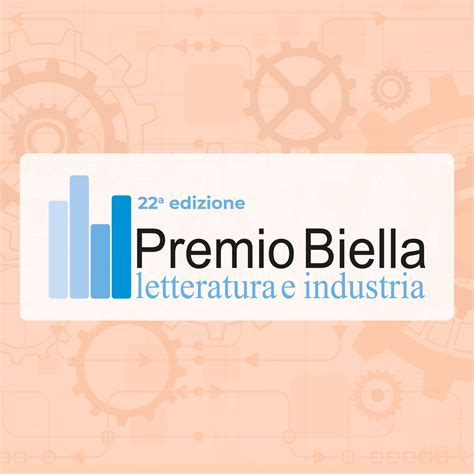 Logo del Premio Biella Letteratura e Industria con lo sfondo di Biella