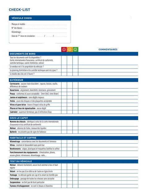 Checklist achat voiture occasion