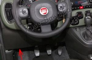 Posizione della scatola dei fusibili nell'abitacolo della Fiat Panda 319