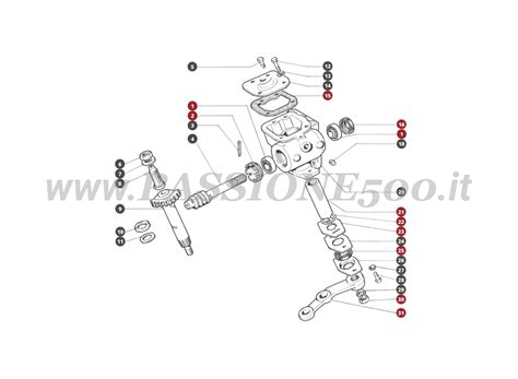 Diagramma esploso del canotto sterzo Vespa