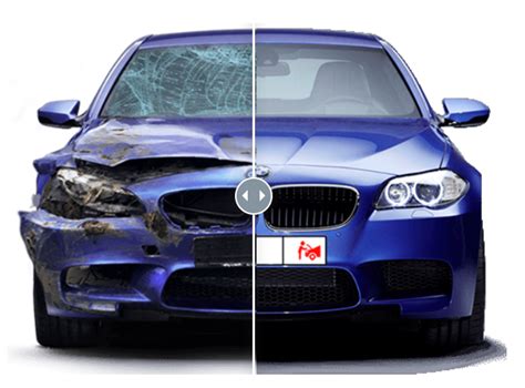 Carrozzeria automobile prima e dopo la riparazione