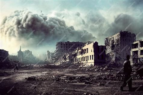Scena di una città italiana durante la guerra