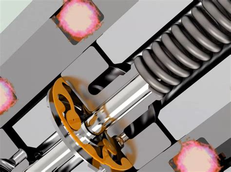 Sezione di un iniettore elettromagnetico