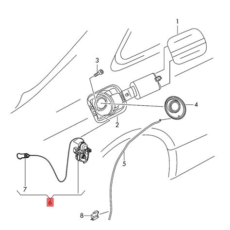 Dettaglio dell'attuatore tappo carburante smontato