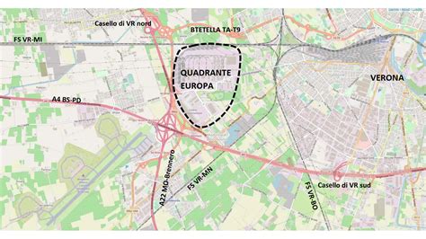 Mappa della zona industriale ZAI Bassona Verona
