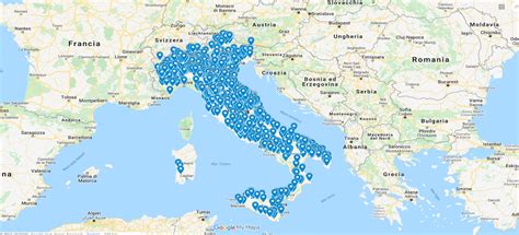 Mappa delle stazioni di rifornimento metano in Italia