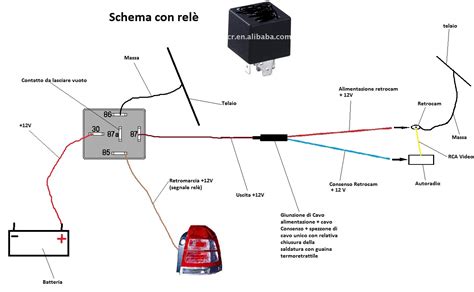 Schema collegamento elettrico retrocamera