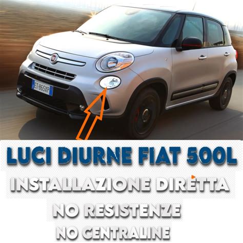 Frontale Fiat 500L con luci diurne a LED