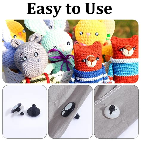 Diagramma che mostra dove posizionare gli occhi di sicurezza su un amigurumi