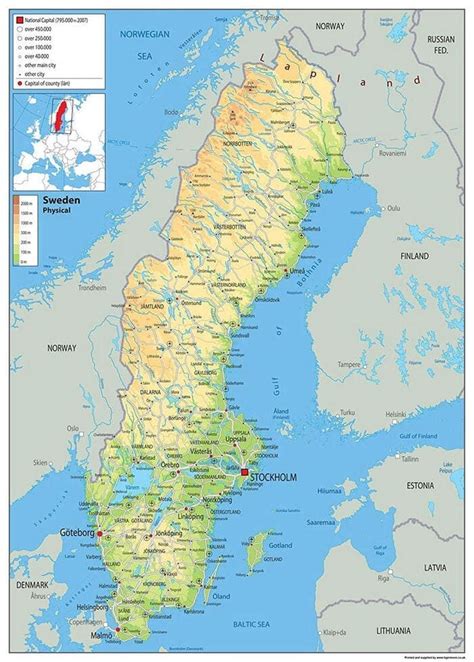 Mappa della Svezia con evidenziata la regione di produzione Volvo