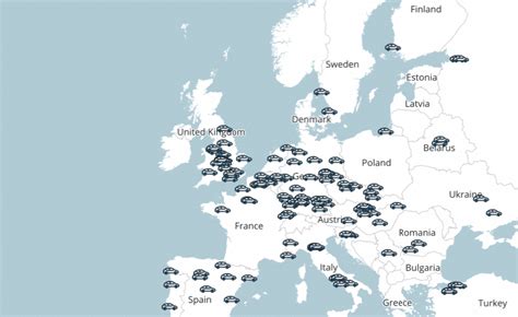 Mappa degli stabilimenti di produzione Dacia
