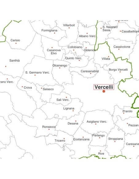 Mappa della provincia di Vercelli con Livorno Ferraris evidenziata