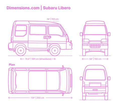 Dimensioni principali della Subaru Libero
