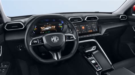 dettaglio degli interni e del display centrale della nuova MG ZS Hybrid