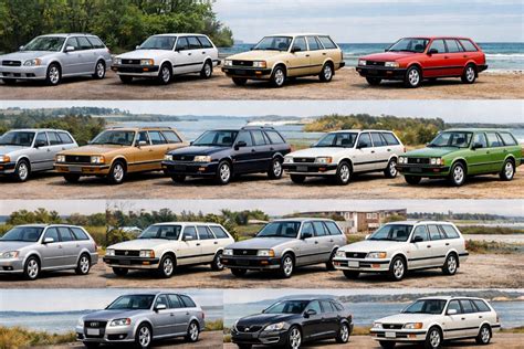 Diverse station wagon in un parcheggio