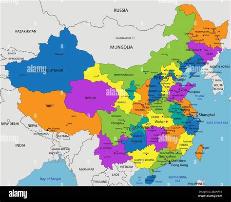 Mappa della Cina con evidenziate le principali case automobilistiche