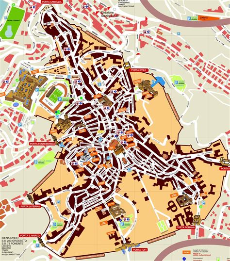 Mappa dell'area di contrada Siena con indicazione della zona del futuro Parco Commerciale