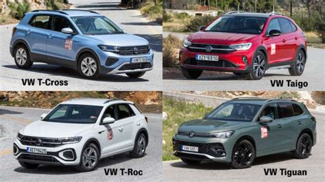 Flotta di SUV Volkswagen: T-Roc, Taigo, T-Cross, Tiguan, Tayron