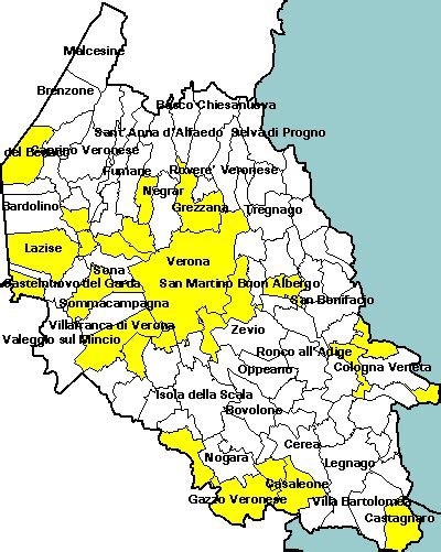 Mappa della provincia di Verona con Vigasio evidenziato
