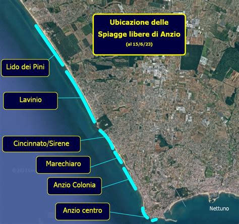 Mappa dell'area di Anzio con i principali concessionari