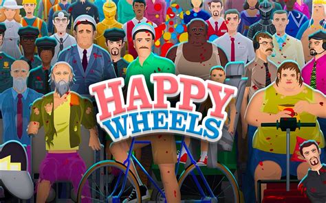 Schermata di Happy Wheels con i controlli evidenziati