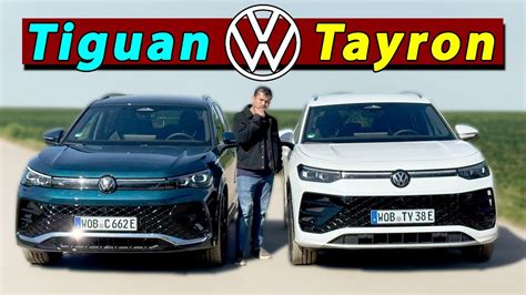 Confronto visivo tra Volkswagen Tayron, Tiguan e Touareg