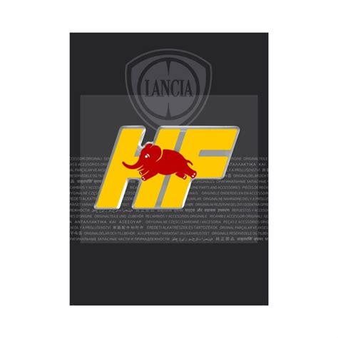 Primo piano di un adesivo HF con elefante rosso