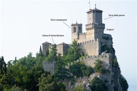 Illustrazione delle tre torri di San Marino sul Monte Titano