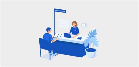 Ufficio postale con persone allo sportello, con un focus su una figura che sembra avere una conversazione telefonica preoccupata mentre un impiegato lo osserva