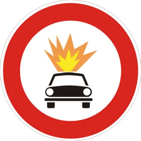 Segnale Transito Vietato Esplosivi e Contaminanti