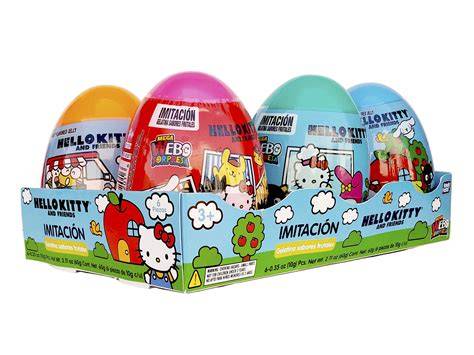 fotografia di un espositore in edicola contenente bustine a sorpresa Hello Kitty
