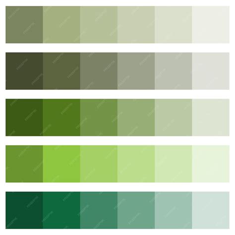Tavolozza di sfumature di verde
