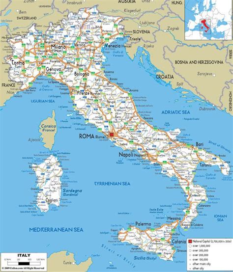 Mappa Italia con indicazioni spedizioni