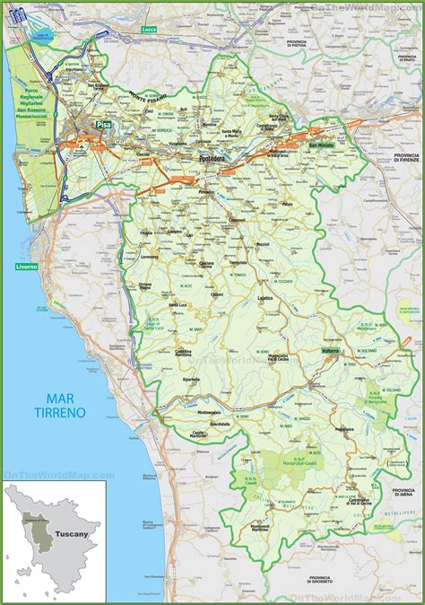 Mappa delle concessionarie Dacia nella provincia di Pisa